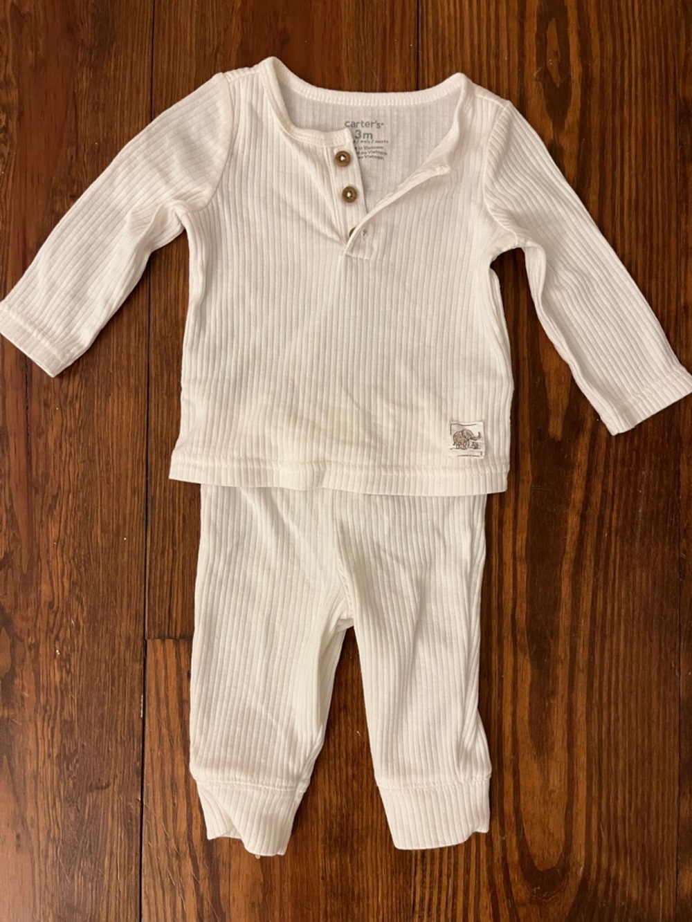 Carter's Cream Ribbed Two-Piece Matching Set